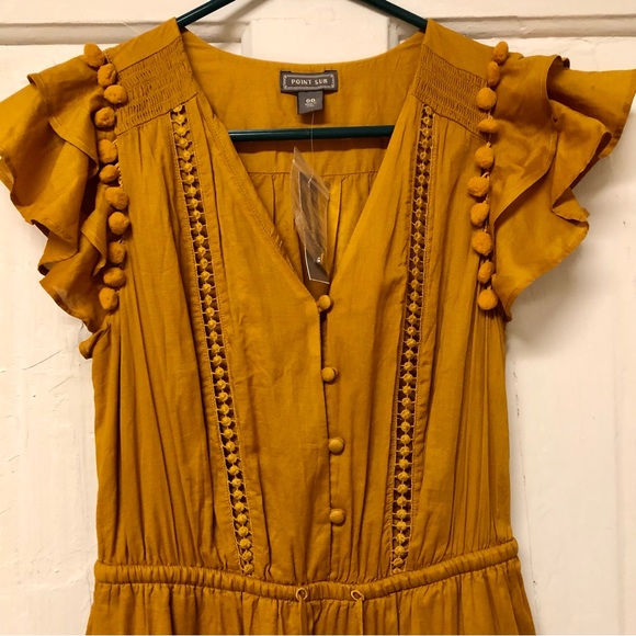 NWT J crew Point Sur Pom Pom Midi Dress - Picture 6 of 10